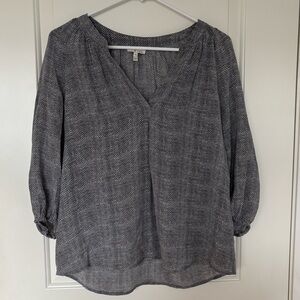 Joie Addie B 100% Silk Blouse Geometric Print Gray Size Extra Small